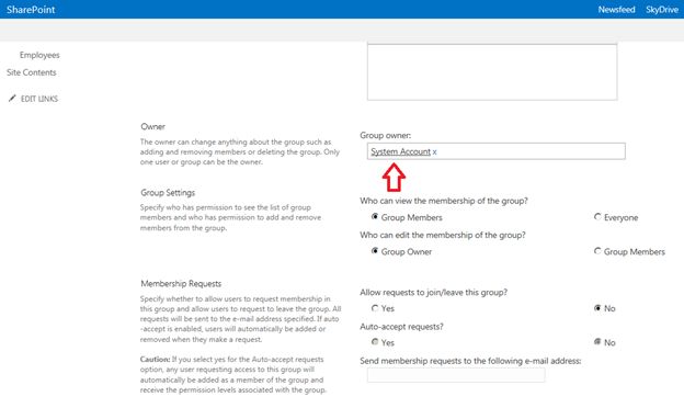 group owner as an administrator 